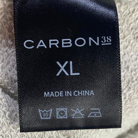 Carbon38 French Terry Jumpsuit Drawstring Cinched Waist Wide Leg Gray Womens XL - Picture 7 of 8